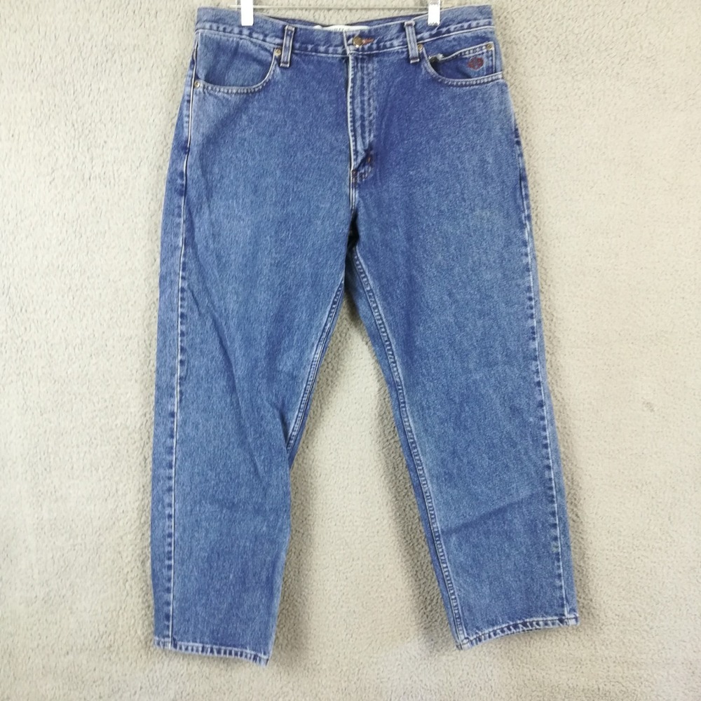Harley Davidson Mens Jeans Straight Leg Blue Denim Relaxed‎ Medium Wash 36x30